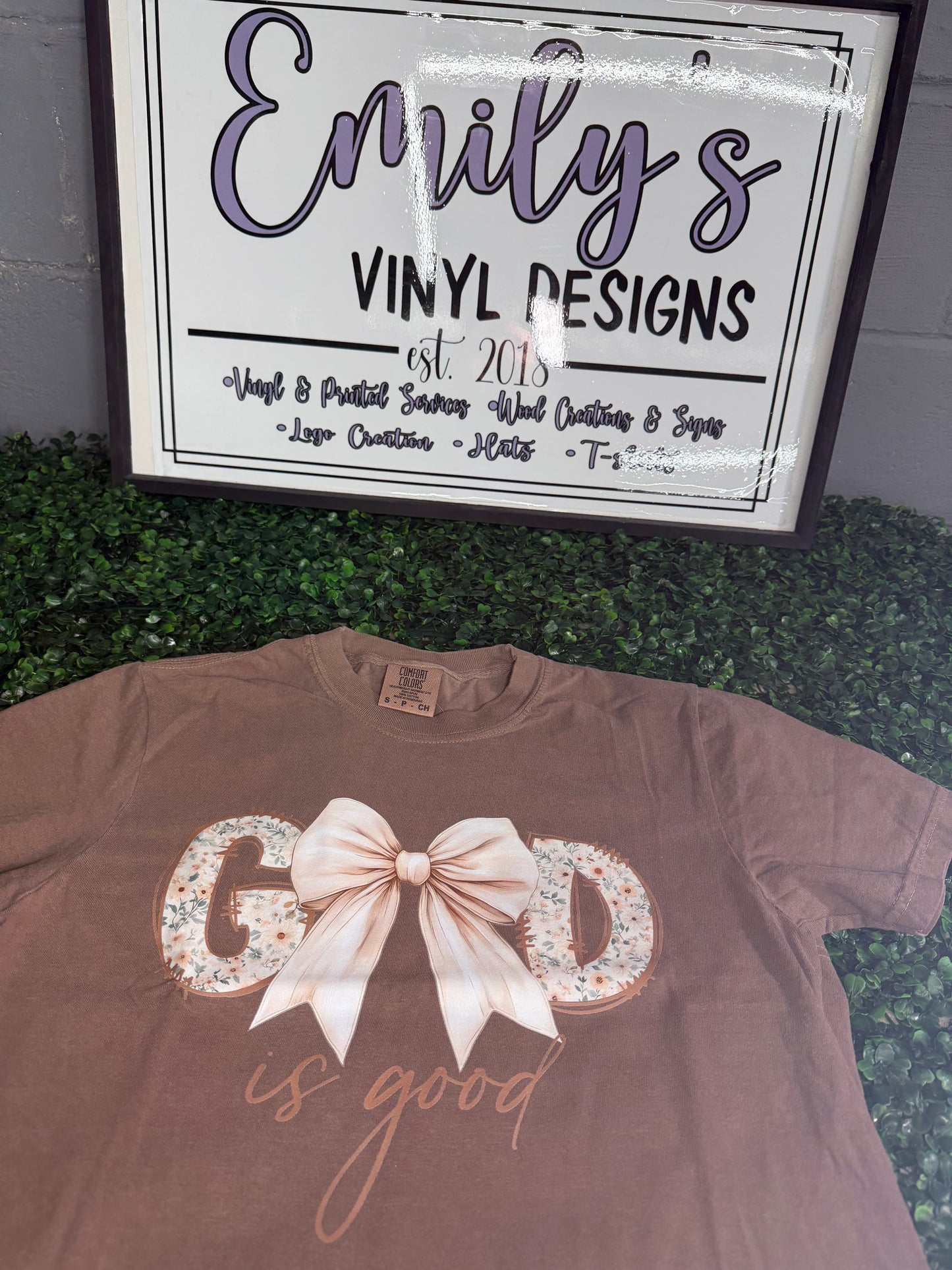 God is Good Espresso Comfort Color Tee